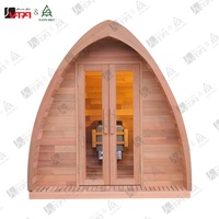 Sauna en bois Vapasauna, moderne, en forme de tente, pour l'extérieur, chauffé au bois, pour 2 à 6 personnes, vapeur sèche, épicéa, cèdre rouge