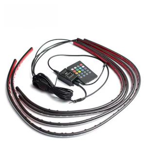 ไฟ LED RGB ใต้ท้องรถ ขนาด 60*90*120 ซม. 12V 10W ควบคุมผ่านแอพฯ รีโมทคอนโทรล สร้างบรรยากาศตกแต่งด้วยแสงเส้นเย็นสำหรับรถยนต์ - Product Image 4