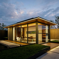 Pavillon de style zen chinois, véranda extérieure imperméable, serre en aluminium à 4 saisons, véranda en verre pour solarium
