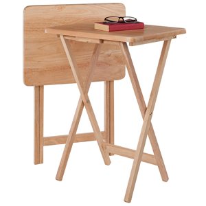 Woonkamer Draagbare 2 Opvouwbare Snacktafels Houten Meubilair Snacktafelset Koffietafel - Product Image 2