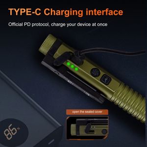 ไฟฉายพกพา WOSEN อลูมิเนียมอัลลอยด์แบบชาร์จซ้ำได้ ความสว่างมากกว่า 1000 ลูเมน กันน้ำระดับ IP65 ไฟฉาย LED ขนาดเล็กแบบยุทธวิธี ชาร์จผ่านพอร์ต USB - Product Image 4