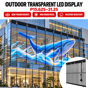 P15.625 Pantalla de medios LED para exteriores de malla grande Llamativo efecto 3D Pantalla de <span class=keywords><strong>video</strong></span> de película HD <span class=keywords><strong>en</strong></span> la pared del edificio - Product Image 1