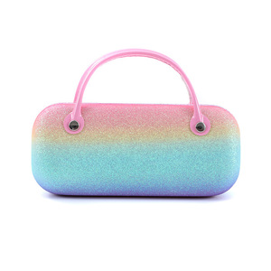 Nouveau Portable résistant à la pression étui à <span class=keywords><strong>lunettes</strong></span> pliant sac à main pour enfants porte-monnaie et boîte à <span class=keywords><strong>lunettes</strong></span> de couleur arc-en-ciel en Stock - Product Image 4