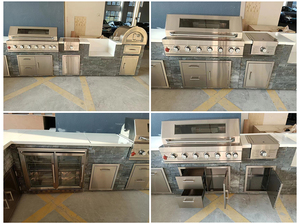 Equipo Moderno para Cocina Exterior, Puertas de Acero Inoxidable para Cocina Exterior con Refrigerador, Gabinetes para Cocina Exterior - Product Image 2