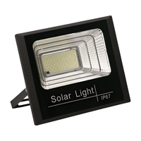 Lampu banjir Led taman tenaga surya luar ruangan IP67 anti air 60W 100w baterai Lithium Hitam 80 ABS lampu sorot matahari