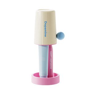 Dopamine <b>Toothbrush</b> <b>Holder</b> With Cup And Toothpaste Storage Round Plastic Bathroom Set For Student Dormitory Use - Product Image 5