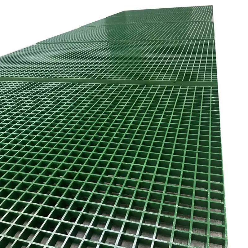 Rejilla de malla de 38x38mm, rejillas compuestas FRP GRP, rejilla de fibra de vidrio de plástico reforzado con fibra de grano verde