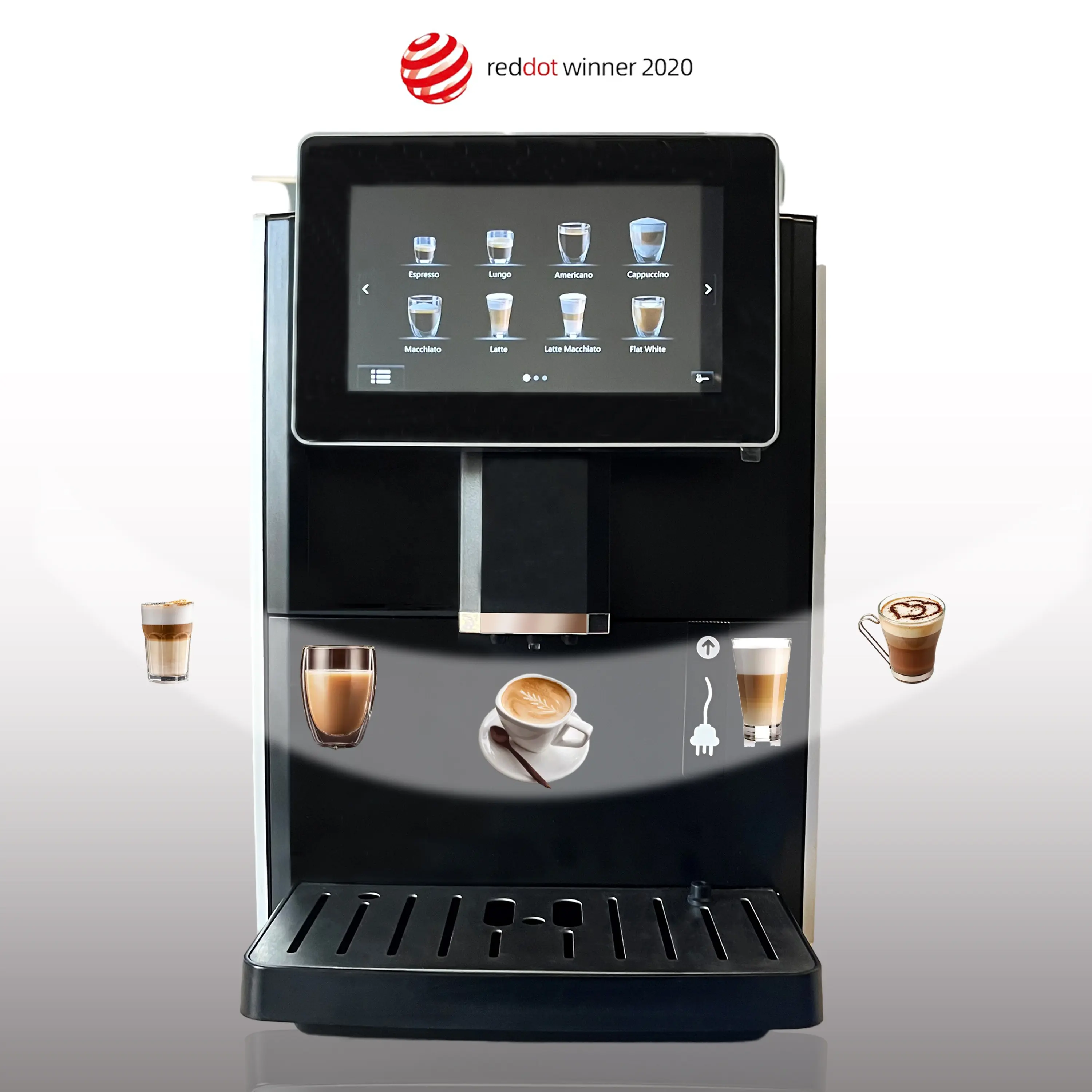 Máquina de café expreso con pantalla táctil de acero inoxidable eléctrica automática comercial de capuchino de un toque