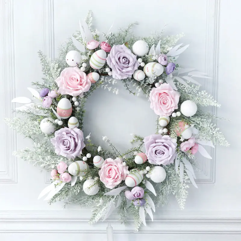 55 см рождественские гирлянды и венки розы невесты горничная декоративные цветы венки и растения розы венок