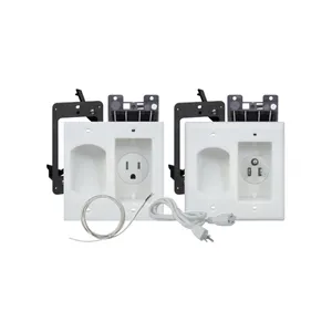 Recessed Pro Power Outlet Kit with Receptacle & Straight Blade Inlet