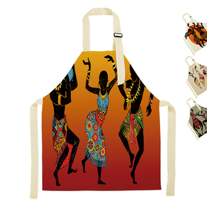 Dụng Cụ Vệ Sinh Gia Đình Tùy Chỉnh Cotton Lanh Tự Nhiên Salon Phụ Nữ Châu Phi In Tạp Dề - Product Image 1