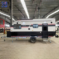 Caravane de camping CAMPTRL Adventure avec boîte de rangement avant, porte-vélos, préparation solaire pour équipement de camping en plein air