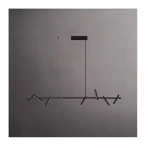 Lampadario a LED di lusso <span class=keywords><strong>con</strong></span> faretto nordico moderno luce a sospensione a LED per sala da pranzo soggiorno a striscia lunga lampadario - Product Image 3