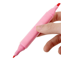 Ensemble de marqueurs artistiques double embout Ikeyword pour étudiants, corps en plastique rose, encre permanente, idéal pour le dessin. Ensemble d'art de 18 pièces