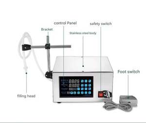 Máquina de Llenado Semiautomática con Bomba Magnética de 1 Boquilla para Bebidas, Jugos, Aceites Esenciales, Licores, Enjuague Bucal, Leche, Condimentos y Cosméticos - Product Image 3