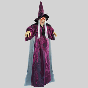 Pendente Fantasma Viola Luminoso Attivabile Vocalmente per Escape Room, Casa Stregata, Halloween, Laurea, Diwali - Product Image 1