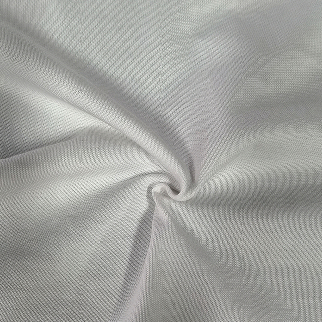 Breathable Moisture Absorption Solid Color White Knit 260gsm 100% Cotton Single Jersey Fabric for Pajamas,T-shirt,Underwear