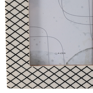 Modern <b>Picture</b> <b>Frame</b> Diamond Border Pattern 4x6 In Decorative Photo <b>Frame</b> Wall Tabletop Display - Product Image 4