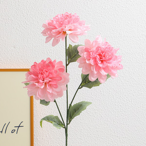 Nouvelles fleurs artificielles Dahlia à tige unique, effet toucher réel, haute qualité, 2 têtes, pour la décoration de la maison, Noël, fête des Mères - Product Image 3