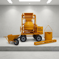 Bétonnière portable 350/500L en stock avec cadre en acier et tambour à coulée facile pour travaux de réparation extérieurs à domicile