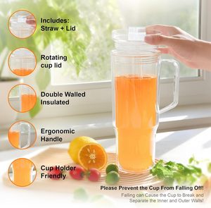 Hoa Kỳ Kho 40Oz Quả Cầu Tuyết Acrylic Tumbler Tái Sử Dụng Đôi Tường Nhựa Uống Ly Với Nắp Rõ Ràng Cho Đảng Cà Phê Bia - Product Image 2