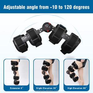 Estabilizador de rodilla ortopédico con bisagras ajustable para adultos Soporte de pierna de nailon de algodón de aluminio protector para <span class=keywords><strong>ROM</strong></span> de baloncesto - Product Image 4