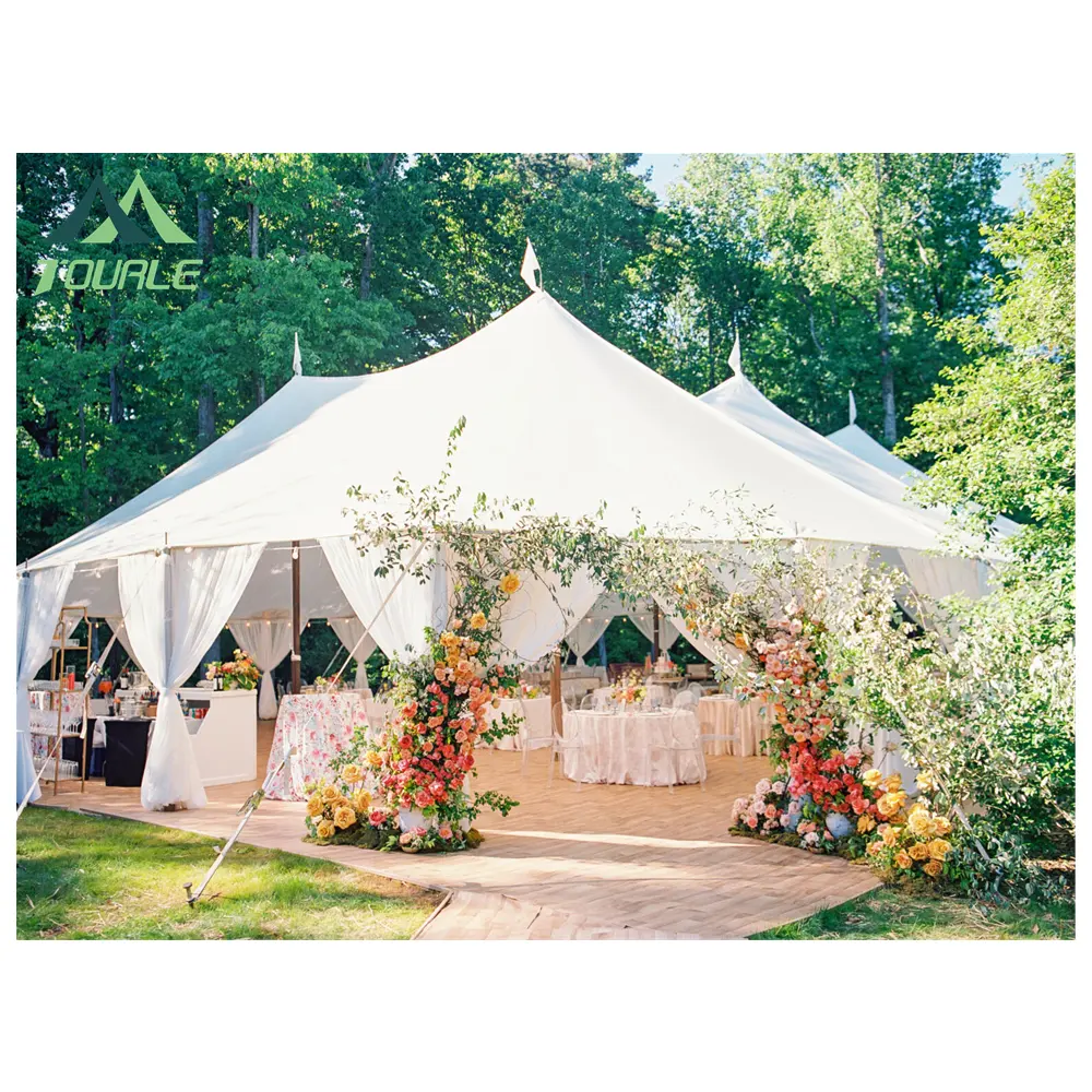 Tentes en tissu voile 44x25, tente de location, fête, mariage, pour 300 personnes