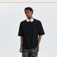 T-shirt unisexe en coton 210 GSM, plusieurs couleurs, personnalisable avec logo, coupe oversize, impression DTG, streetwear, manches courtes pour homme