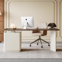 Bureau d'ordinateur modulaire ergonomique moderne pour le bureau à domicile, dessus en bois durable, tiroir latéral, armoire, table d'écriture exécutive minimaliste
