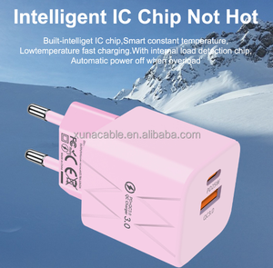 Cargadores coloridos 1U1C QC3.0 + PD25W <span class=keywords><strong>Cargador</strong></span> <span class=keywords><strong>de</strong></span> color <span class=keywords><strong>de</strong></span> carga rápida <span class=keywords><strong>Cargador</strong></span> <span class=keywords><strong>de</strong></span> viaje portátil PD25W Cabezal <span class=keywords><strong>de</strong></span> carga rápida - Product Image 2