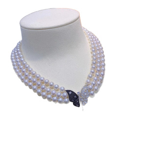Natural Freshwater Pearl Pendant Necklace S925 <b>Silver</b> Versatile 9-12mm Collarbone Slightly Flawed Strong Light Wenchi China - Product Image 5