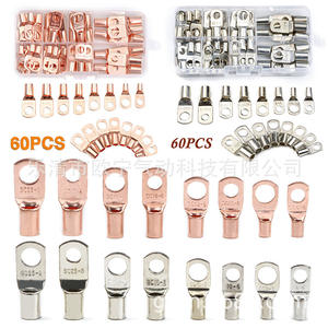 Conectores de crimpado de cobre con terminal de anillo serie Sc6 25, 60 piezas, color plata y oro, estilo europeo, para cable de calibre 12 a 66 - Product Image 1