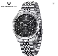 PAGANI DESIGN PD1827 Nouvelle montre à quartz pour homme de 41 mm, mouvement japonais TMI VK63, bracelet vintage à cinq maillons, étanche, lumineuse, Reloj Hombre
