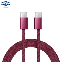 Nouveau câble de données tressé double Type-C PD à charge rapide, couleur bordeaux, pour Apple 15-18 toutes séries