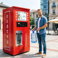 Distributeur d'eau RO commercial en acier inoxydable, libre-service 24h/24, avec paiement par pièces, carte de crédit et code QR, options multiples, pour hôpitaux