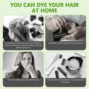 Factory Price 4+1 Deep Coffee <strong>Hair</strong> <strong>Dye</strong> Shampoo 100% <strong>Grey</strong> Coverage Semi-Permanent Instant Herbal <strong>Hair</strong> Color Cream <strong>for</strong> Women <strong>Men</strong> - Product Image 5