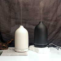 Diffuseur d'huiles essentielles en céramique de luxe, humidificateur ultrasonique aromatique avec lumière LED colorée, décoration moderne pour la maison, cadeau pour le salon