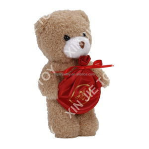 ของเล่นตุ๊กตาหมีกระเป๋าสีแดงพิมพ์โลโก้หมีของเล่นนุ่มๆตุ๊กตาหมีการ์ตูนของเล่นยัดไส้ - Product Image 2