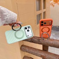 Pour iPhone 18 17 Pro Max 360 °   Coque de téléphone antichoc en silicone liquide texturé vague avec support magnétique rotatif et protection d'objectif d'appareil photo