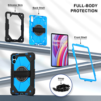 Étui de protection pour Redmi Pad Pro 12.1 Poco Pad 12.1 2024 avec support rotatif à 360°, dragonne et bandoulière, bicolore OEM ODM