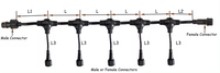 Conector Macho-Hembra Tipo T Impermeable M15 M16 de 2 y 3 Pines para Cableado de Iluminación de Cultivo en Invernaderos Agrícolas
