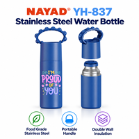 Bouteille d'eau en acier inoxydable 350 ml sans BPA, à double paroi isolée avec poignée remplaçable, bouteille thermique pour la salle de sport et les voyages