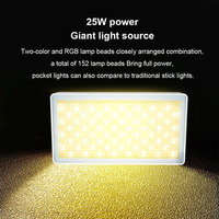Mini Lampe Vidéo LED 25W de Poche, Recharge Type-C, CRI 95 Élevé, Température de Couleur Réglable 2500-9000K, 14000LUX pour Diffusion en Direct et Utilisation Extérieure