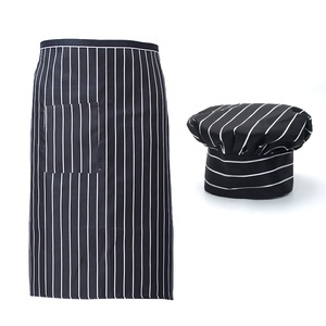 Pas cher en vrac vente en gros 2 poches polyester garçon noir <span class=keywords><strong>blanc</strong></span> rayure <span class=keywords><strong>court</strong></span> demi-taille tabliers - Product Image 5