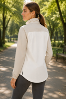 Veste zippée intégrale légère et respirante pour femme, protection solaire UV UPF50+, color-block, séchage rapide, col montant, coupe longue