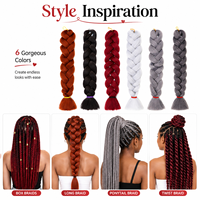 Extensions de cheveux synthétiques ignifuges pour tresses jumbo, tresses en boîte, torsades au crochet, vente en gros directe usine