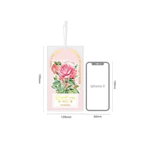 10 hojas de pegatinas de cristal PET, pegatinas románticas de flores rosas, <span class=keywords><strong>literatura</strong></span> y arte, Scrapbooking, papelería diy, 199x109mm - Product Image 5