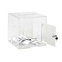 Benutzer definierte Plexiglas Suggestion Box Sparschwein Clear Acryl Smash Spar büchse Acryl Charity Ballot Spenden boxen mit Schloss