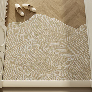 Alfombra Moderna a Rayas para Entrada, Rectangular, Antideslizante, para Interiores y Exteriores, Color Crema, Fácil de Limpiar con Aspiradora - Product Image 3