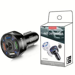 QC3.0 4-Port USB Fast Charger Car Phone Station Charger LED <b>Light</b> Portable Car Charger for Phone 16 15 14 - Product Image 6